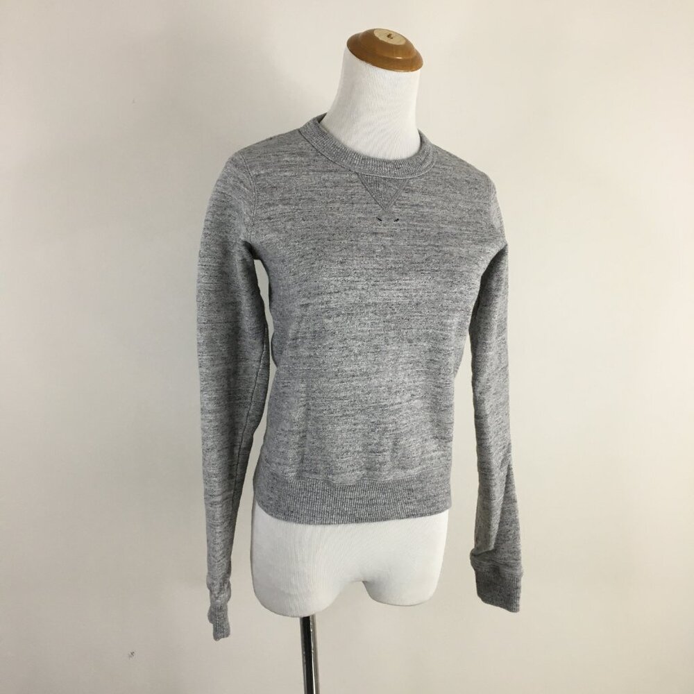 UNIQLO Ines De La Fressange Paris Marled Gray Terrycloth Lined Long Sleeve Shirt